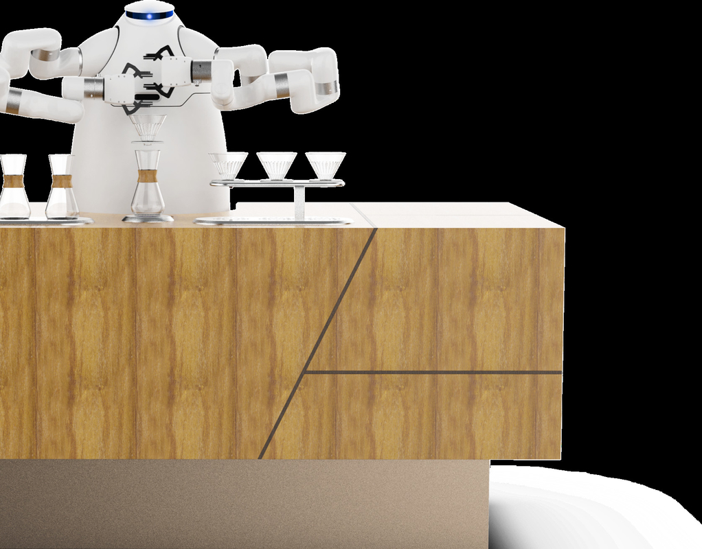 آلة صنع القهوة ذات الذراع الروبوتية RJ45 HDMI واجهة Artisanal Cafe Latte Robot في الألعاب الأولمبية الشتوية