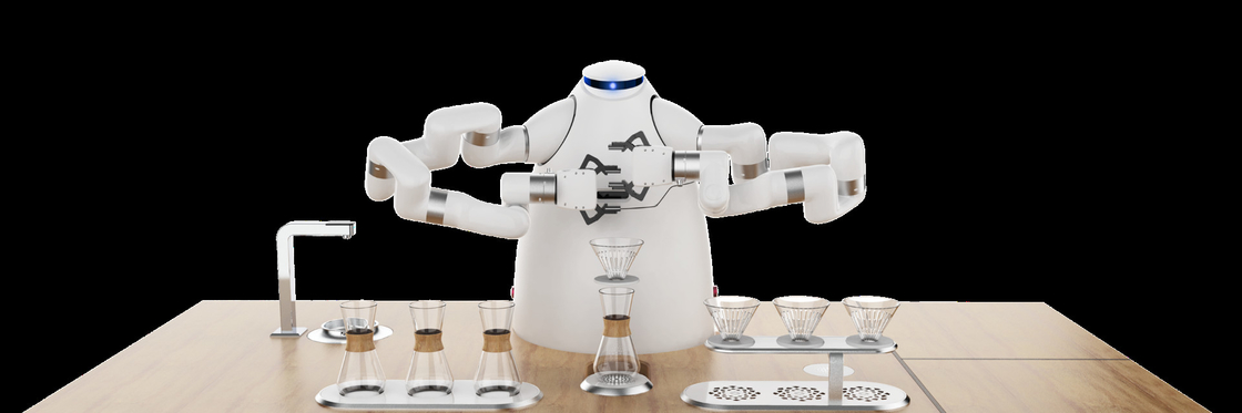 آلة صنع القهوة ذات الذراع الروبوتية RJ45 HDMI واجهة Artisanal Cafe Latte Robot في الألعاب الأولمبية الشتوية