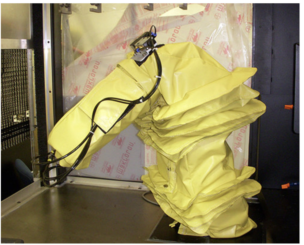 الغطاء الوقائي للروبوت الصناعي المقاوم للماء المقاوم للتربة للـ ABB FANUC KUKA YASKAWA UR زيبير فيلكرو